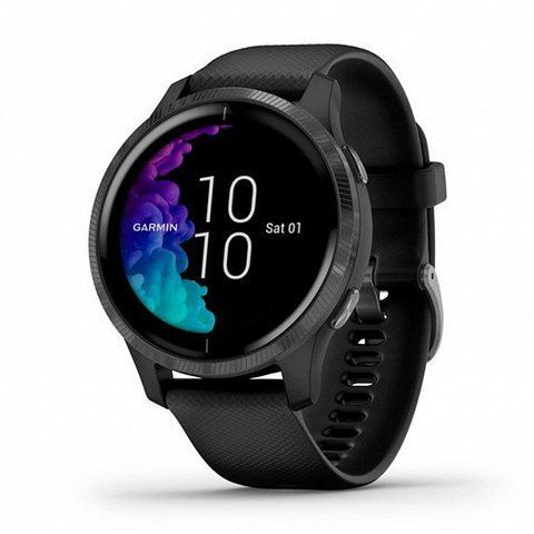 Смарт-годинник Garmin Venu Slate Stainless Steel Bezel with Black Case and Silicone Band 587114 фото