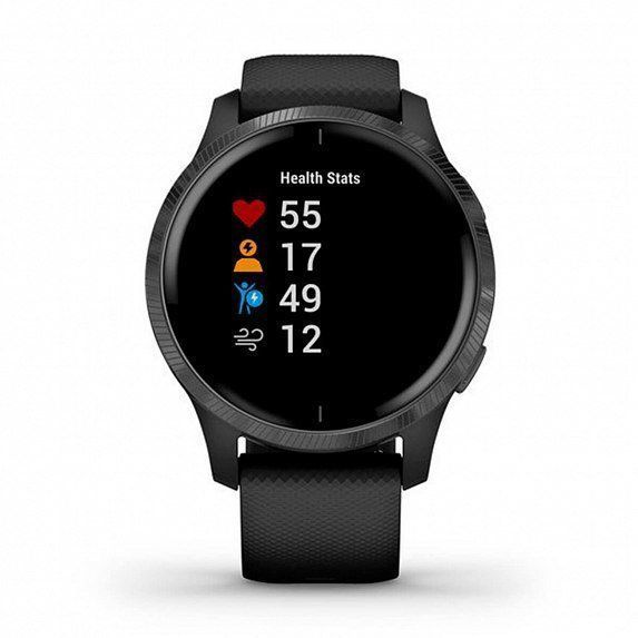 Смарт-годинник Garmin Venu Slate Stainless Steel Bezel with Black Case and Silicone Band 587114 фото