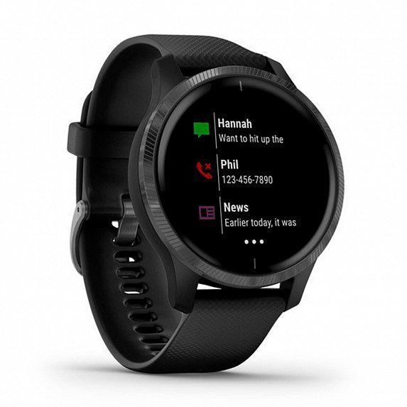 Смарт-годинник Garmin Venu Slate Stainless Steel Bezel with Black Case and Silicone Band 587114 фото