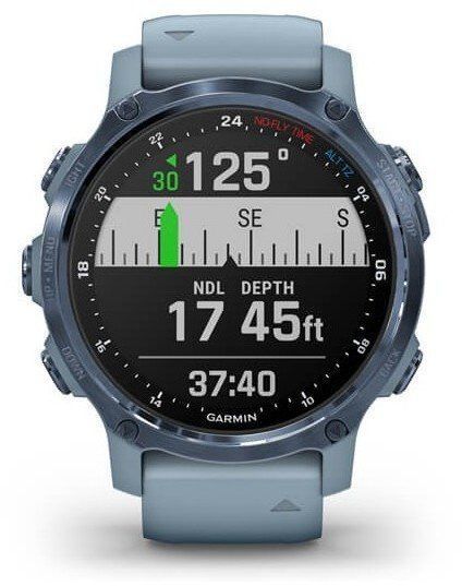 Смарт-часы Garmin Descent Mk2S Mineral Blue with Sea Foam Silicone Band 832543 фото