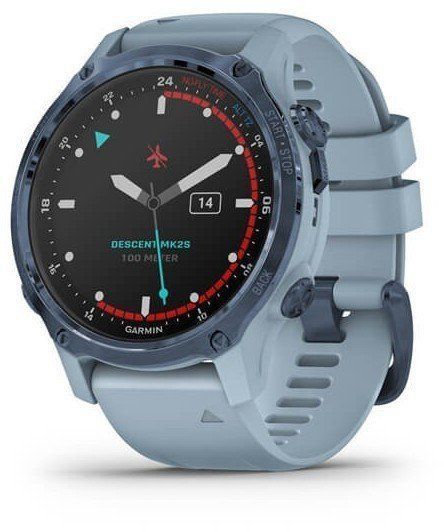 Смарт-часы Garmin Descent Mk2S Mineral Blue with Sea Foam Silicone Band 832543 фото