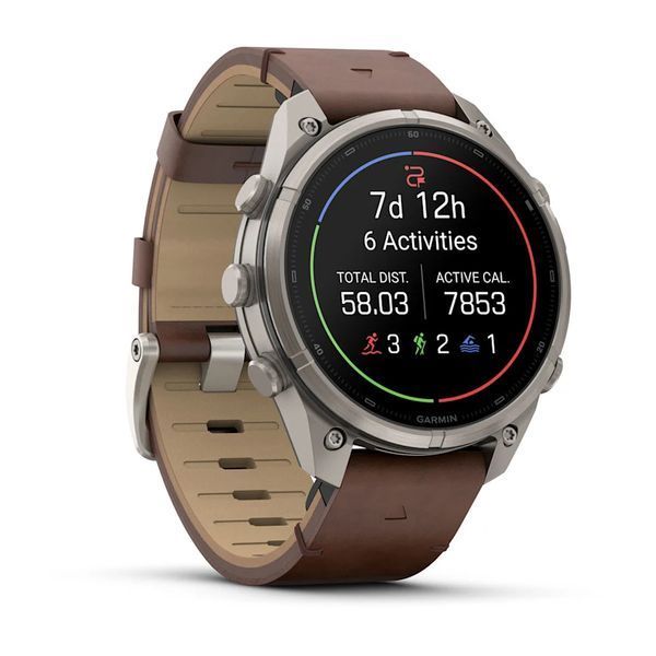 Смарт-часы Garmin Fenix 9 Pro 47mm LTE Titanium with Walnut Leather Band (010-04336-40/41) 1482139 фото