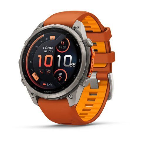 Смарт-часы Garmin Fenix 9 Pro 47mm LTE Titanium with Autumn Orange/Orange Silicone Band (010-04336-00/01) 1482141 фото