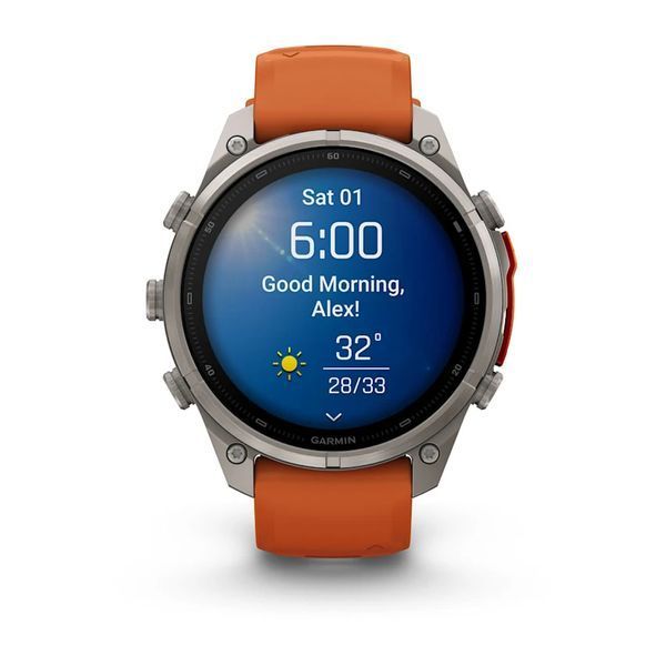 Смарт-часы Garmin Fenix 9 Pro 47mm LTE Titanium with Autumn Orange/Orange Silicone Band (010-04336-00/01) 1482141 фото