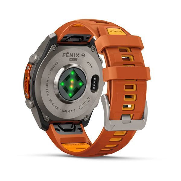 Смарт-часы Garmin Fenix 9 Pro 47mm LTE Titanium with Autumn Orange/Orange Silicone Band (010-04336-00/01) 1482141 фото