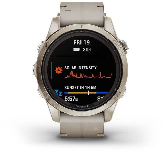 Смарт-часы Garmin Fenix 7S Pro Sapphire Solar Soft Gold with Limestone Leather Band 1118691 фото