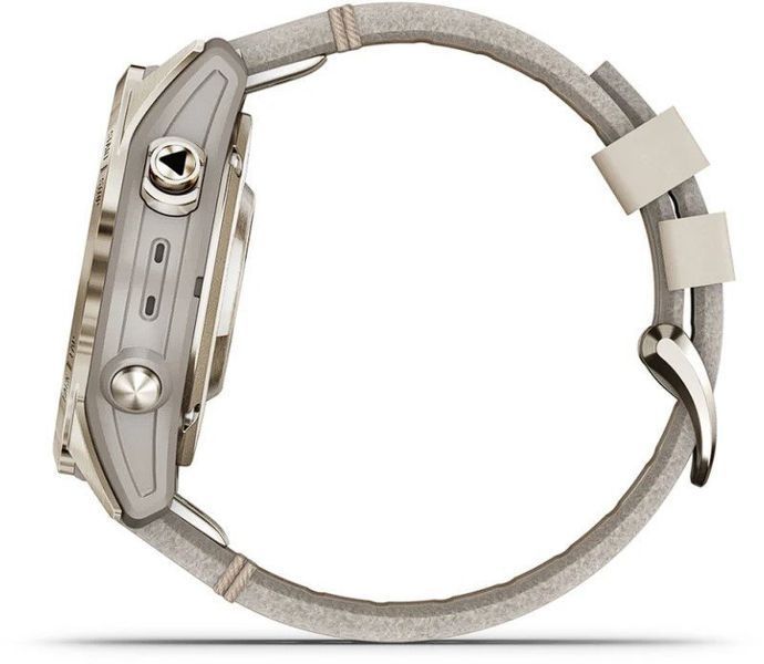 Смарт-часы Garmin Fenix 7S Pro Sapphire Solar Soft Gold with Limestone Leather Band 1118691 фото