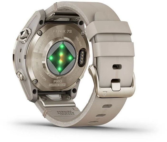 Смарт-часы Garmin Fenix 7S Pro Sapphire Solar Soft Gold with Limestone Leather Band 1118691 фото
