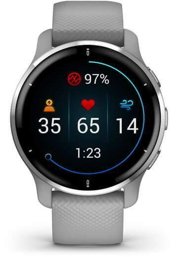 Смарт-годинник Garmin Venu 2 Plus Silver Stainless Steel Bezel with Powder Gray Case and Silicone Band 887479 фото