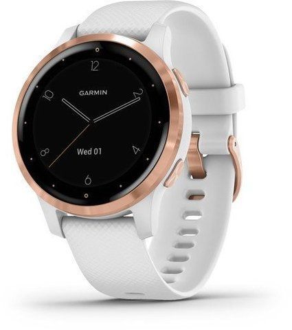 Смарт-годинник Garmin vivoactive 4S Rose Gold Stainless Steel Bezel with White Case and Silicone Band 755029 фото