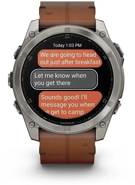Смарт-часы Garmin Fenix 8 AMOLED 51mm Sapphire Carbon Grey DLC with Chestnut Leather Band 1346631 фото