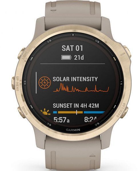 Смарт-часы Garmin Fenix 6S Pro Solar Edition Light gold with light sand band 810231 фото