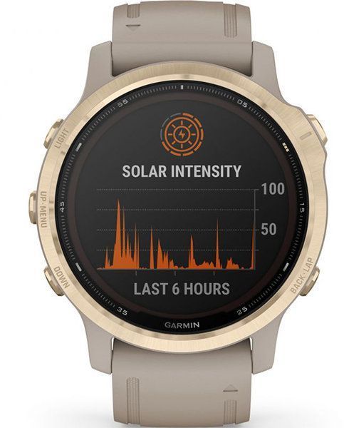 Смарт-часы Garmin Fenix 6S Pro Solar Edition Light gold with light sand band 810231 фото