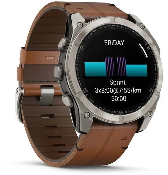 Смарт-часы Garmin Fenix 8 AMOLED 51mm Sapphire Carbon Grey DLC with Chestnut Leather Band 1346631 фото
