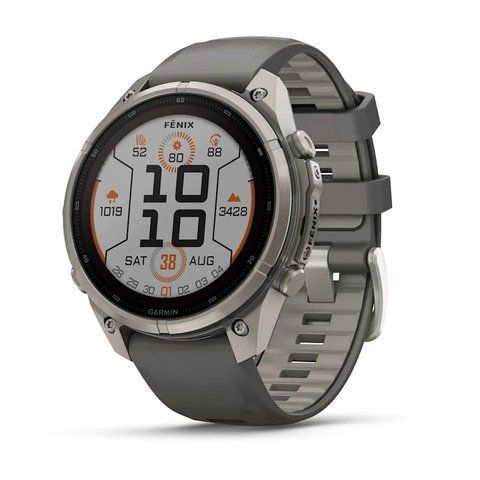 Смарт-часы Garmin Fenix 9 Pro 47mm Solar Titanium with Pebble Gray/Gray Silicone Band (010-04338-05/06) 1482146 фото