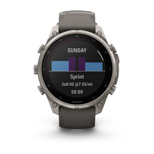 Смарт-годинник Garmin Fenix 9 Pro 47mm Solar Titanium with Pebble Gray/Gray Silicone Band (010-04338-05/06) 1482146 фото