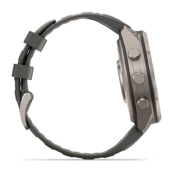 Смарт-годинник Garmin Fenix 9 Pro 47mm Solar Titanium with Pebble Gray/Gray Silicone Band (010-04338-05/06) 1482146 фото