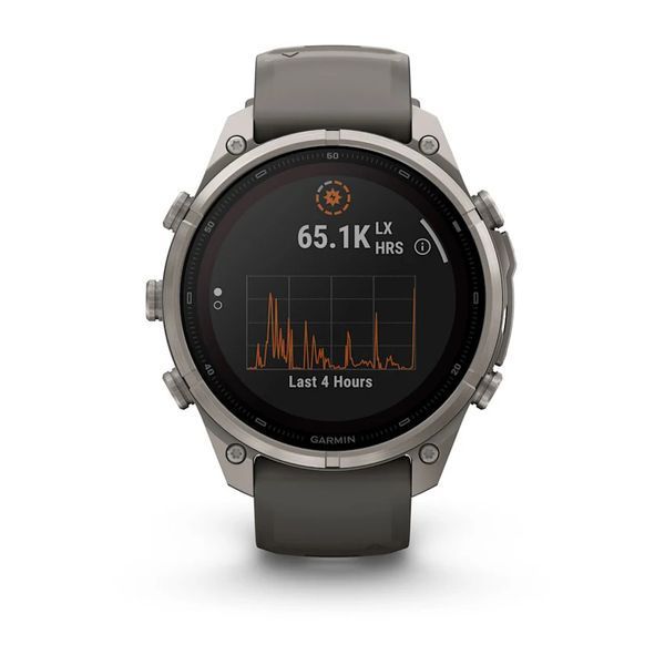 Смарт-годинник Garmin Fenix 9 Pro 47mm Solar Titanium with Pebble Gray/Gray Silicone Band (010-04338-05/06) 1482146 фото