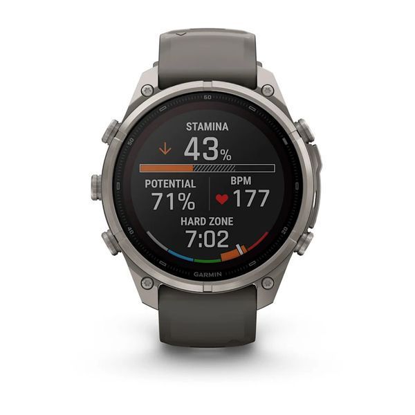 Смарт-годинник Garmin Fenix 9 Pro 47mm Solar Titanium with Pebble Gray/Gray Silicone Band (010-04338-05/06) 1482146 фото