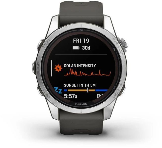 Смарт-часы Garmin Fenix 7S Pro Solar Silver with Graphite Band 1118688 фото