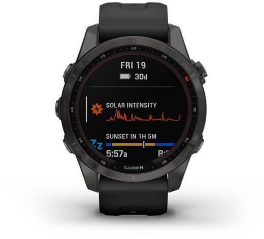 Смарт-годинник Garmin Fenix ​​7S Sapphire Solar Carbon Grey DLC Titanium with Black Band 894083 фото