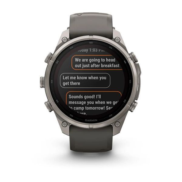 Смарт-годинник Garmin Fenix 9 Pro 47mm LTE Solar Titanium with Pebble Gray/Gray Silicone Band (010-04338-00/01) 1482145 фото