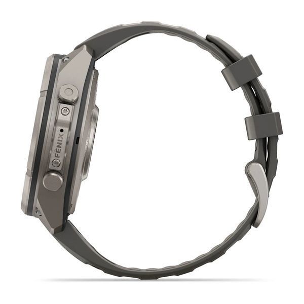 Смарт-годинник Garmin Fenix 9 Pro 47mm LTE Solar Titanium with Pebble Gray/Gray Silicone Band (010-04338-00/01) 1482145 фото