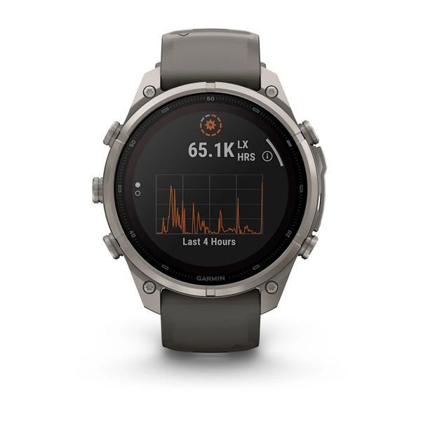 Смарт-годинник Garmin Fenix 9 Pro 47mm LTE Solar Titanium with Pebble Gray/Gray Silicone Band (010-04338-00/01) 1482145 фото