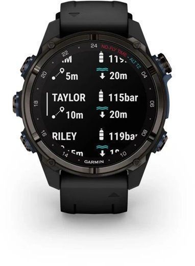 Смарт-годинник Garmin Descent Mk3i 43mm Carbon Grey DLC Titanium with Black Silicone Band and Descent T2 Transceiver 1244083 фото