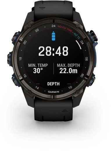 Смарт-годинник Garmin Descent Mk3i 43mm Carbon Grey DLC Titanium with Black Silicone Band and Descent T2 Transceiver 1244083 фото