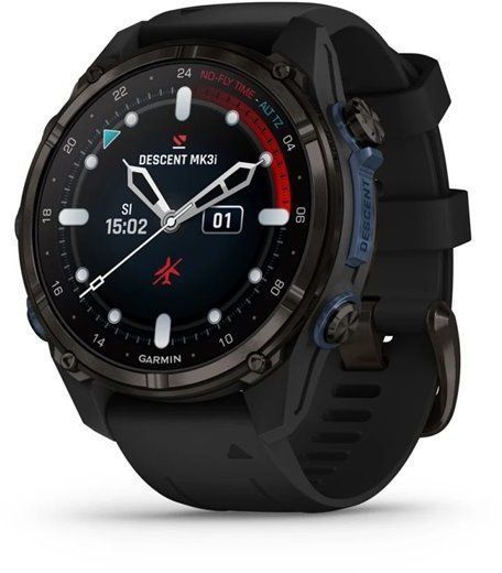 Смарт-годинник Garmin Descent Mk3i 43mm Carbon Grey DLC Titanium with Black Silicone Band and Descent T2 Transceiver 1244083 фото