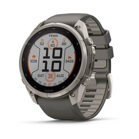 Смарт-часы Garmin Fenix 9 Pro 51mm Solar Titanium with Pebble Gray/Gray Silicone Band (010-04339-05/06) 1482150 фото