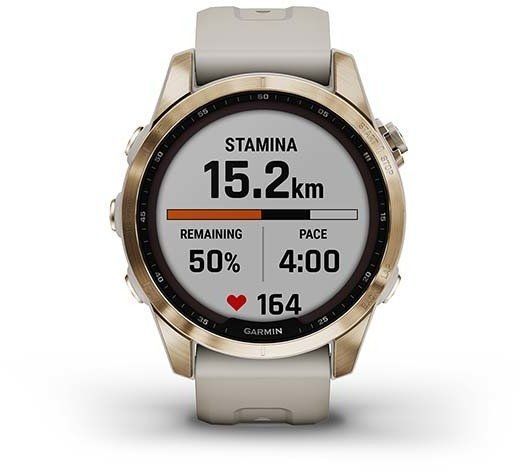 Смарт-годинник Garmin Fenix ​​7S Sapphire Solar Cream Gold Titanium with Light Sand Band 894082 фото