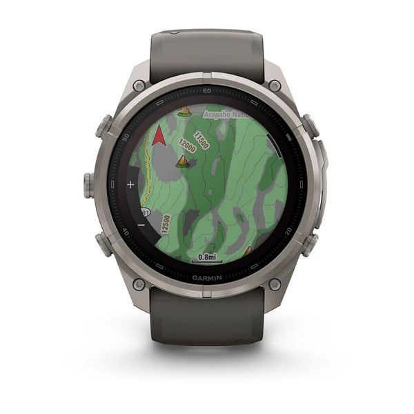 Смарт-годинник Garmin Fenix 9 Pro 51mm Solar Titanium with Pebble Gray/Gray Silicone Band (010-04339-05/06) 1482150 фото