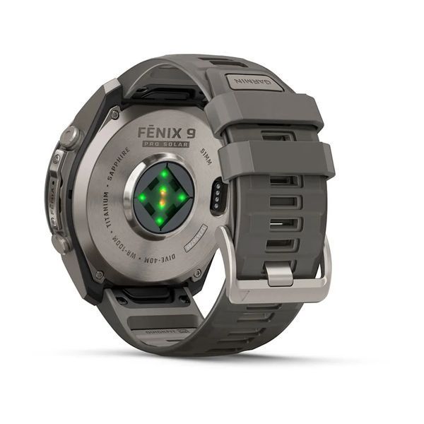 Смарт-годинник Garmin Fenix 9 Pro 51mm Solar Titanium with Pebble Gray/Gray Silicone Band (010-04339-05/06) 1482150 фото