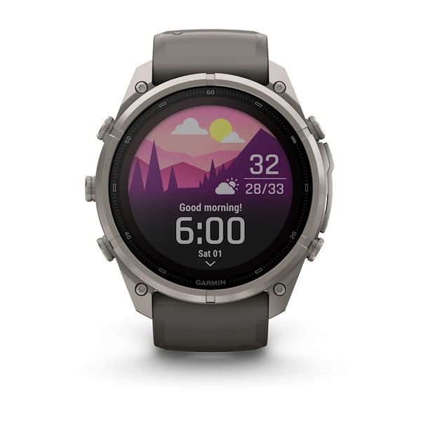Смарт-годинник Garmin Fenix 9 Pro 51mm Solar Titanium with Pebble Gray/Gray Silicone Band (010-04339-05/06) 1482150 фото