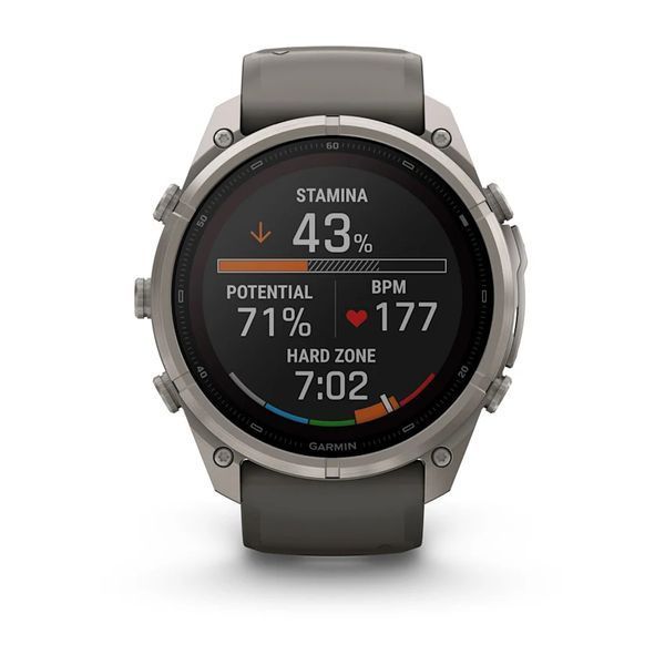 Смарт-годинник Garmin Fenix 9 Pro 51mm Solar Titanium with Pebble Gray/Gray Silicone Band (010-04339-05/06) 1482150 фото