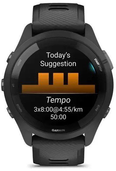 Смарт-годинник Garmin Forerunner 265 Black Bezel and Case with Black/Powder Gray Silicone Band 1062999 фото
