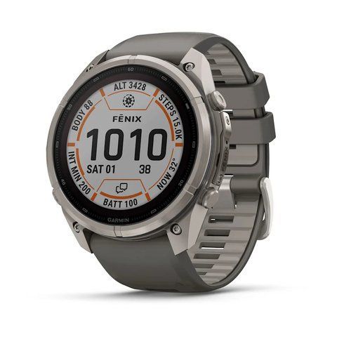 Смарт-часы Garmin Fenix 9 Pro 51mm LTE Solar Titanium with Pebble Gray/Gray Silicone Band (010-04339-00/01) 1482149 фото