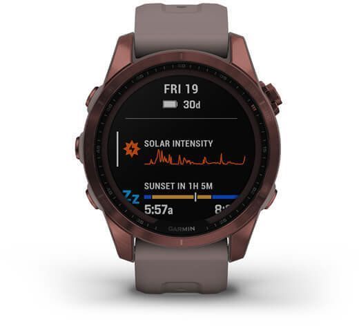 Смарт-годинник Garmin Fenix ​​7S Sapphire Solar Dark Bronze Titanium with Shale Grey Band 894152 фото