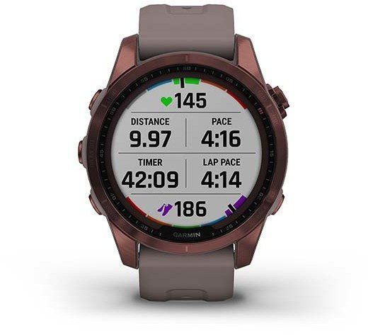 Смарт-годинник Garmin Fenix ​​7S Sapphire Solar Dark Bronze Titanium with Shale Grey Band 894152 фото