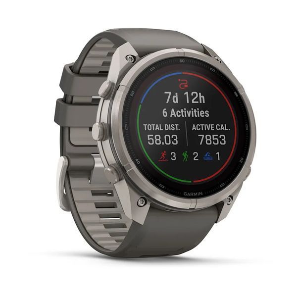 Смарт-годинник Garmin Fenix 9 Pro 51mm LTE Solar Titanium with Pebble Gray/Gray Silicone Band (010-04339-00/01) 1482149 фото