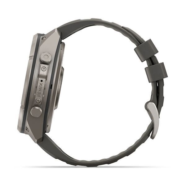 Смарт-годинник Garmin Fenix 9 Pro 51mm LTE Solar Titanium with Pebble Gray/Gray Silicone Band (010-04339-00/01) 1482149 фото