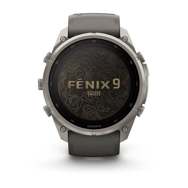 Смарт-годинник Garmin Fenix 9 Pro 51mm LTE Solar Titanium with Pebble Gray/Gray Silicone Band (010-04339-00/01) 1482149 фото