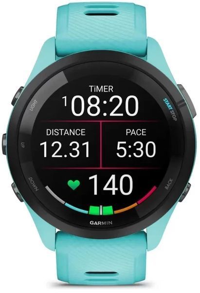 Смарт-часы Garmin Forerunner 265 Black Bezel with Aqua Case and Aqua/Black Silicone Band 1063000 фото