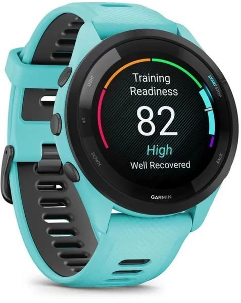Смарт-часы Garmin Forerunner 265 Black Bezel with Aqua Case and Aqua/Black Silicone Band 1063000 фото
