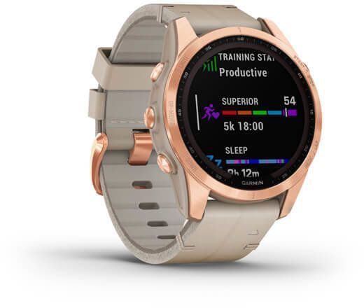 Смарт-часы Garmin Fenix 7S Sapphire Solar Rose Gold Titanium with Limestone Leather Band 894153 фото