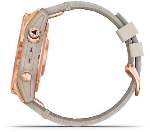 Смарт-часы Garmin Fenix 7S Sapphire Solar Rose Gold Titanium with Limestone Leather Band 894153 фото