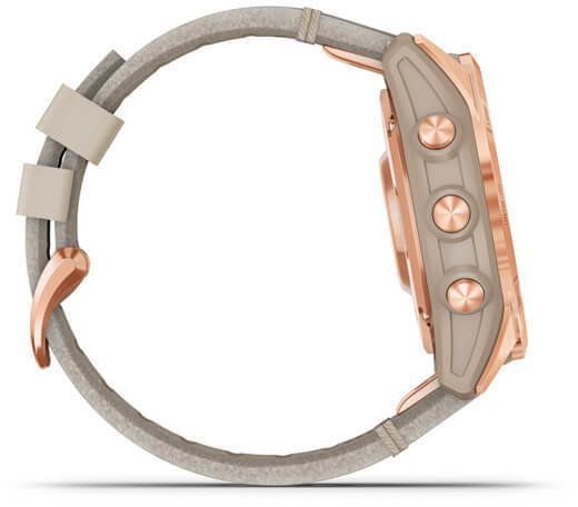 Смарт-часы Garmin Fenix 7S Sapphire Solar Rose Gold Titanium with Limestone Leather Band 894153 фото