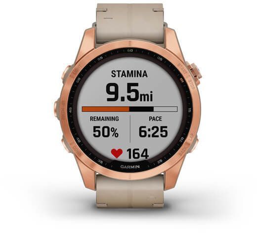 Смарт-часы Garmin Fenix 7S Sapphire Solar Rose Gold Titanium with Limestone Leather Band 894153 фото